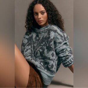 Anthropologie PILCRO Relaxed Roll-Neck Sweater - Blue
